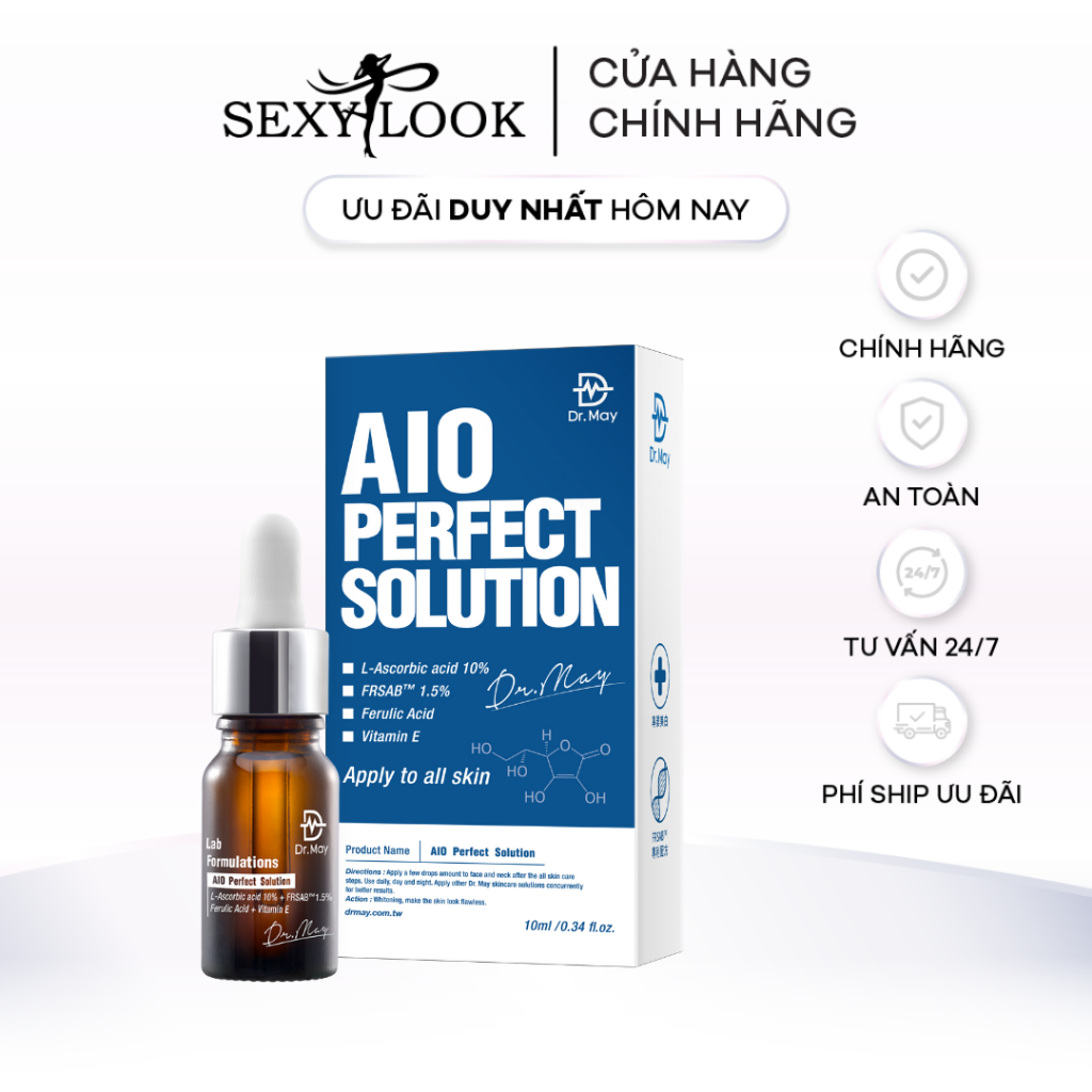 Tinh chất Dr.May AIO dưỡng trắng da mờ thâm nám Dr May AIO Perfect Solution 10ml