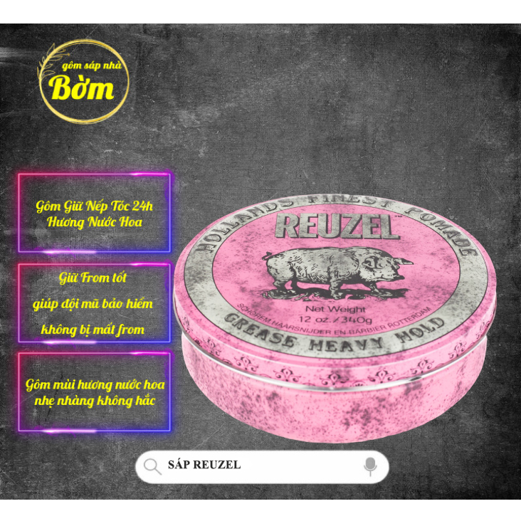 Sáp Vuốt Tóc Nam REUZEL Pink - Sáp Vuốt Tóc (trùm si)