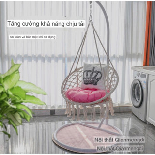 Xích đu Macrame bao gồm cả cần treo +gối+thảm+đèn