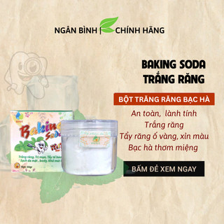 Bột đánh răng trắng Baking soda bạc hà, loại bỏ vết ố vàng, khử mùi hôi miệng 50gr