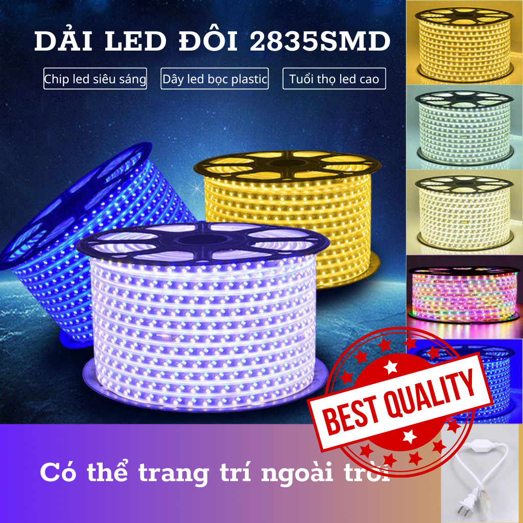 Dây đèn led 2835 2 hàng led NP-L283 bọc PVC chống nước đèn led hắt trần,trang trí decor phòng(VUI LÒNG MUA THÊM NGUỒN)