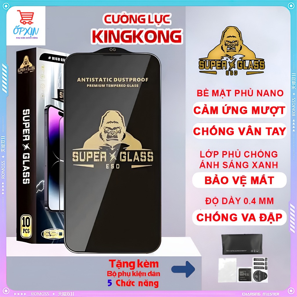 Kính cường lực Vivo Y19 / Y85 / Y91 / Y91C / Y93 Kingkong full màn | Miếng dán bảo vệ màn hình cho Vivo