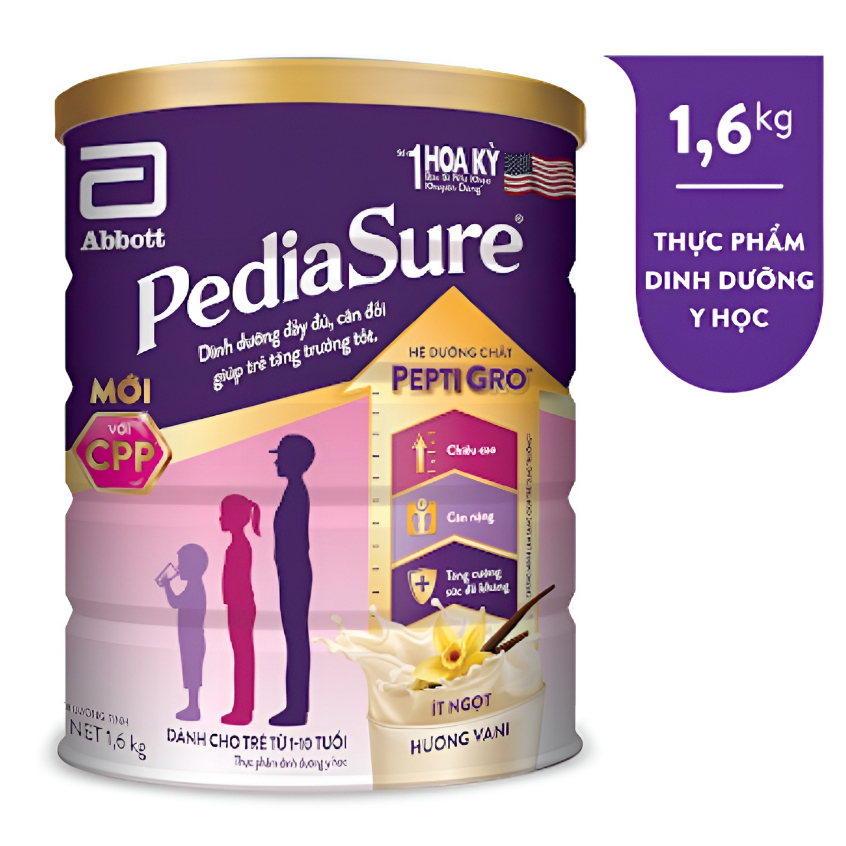 Sữa bột Abbott PediaSure BA 1.6kg ít ngọt