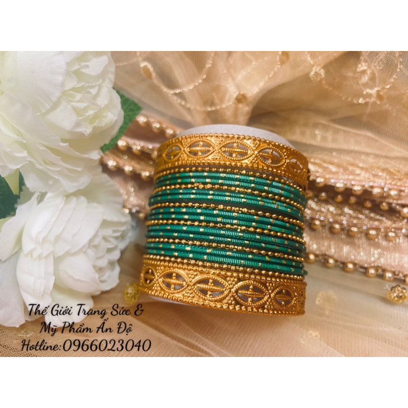 Vòng Tay Ấn Độ - Set 18 Chiếc Xanh Lá