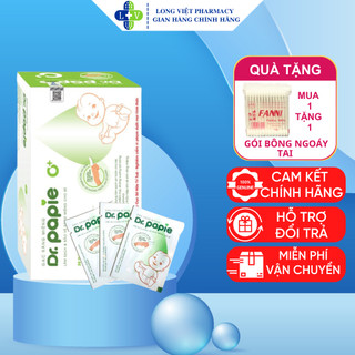 Gạc rơ lưỡi dr.papie, làm sạch răng miệng, chống sâu răng cho bé, hộp 42 gói