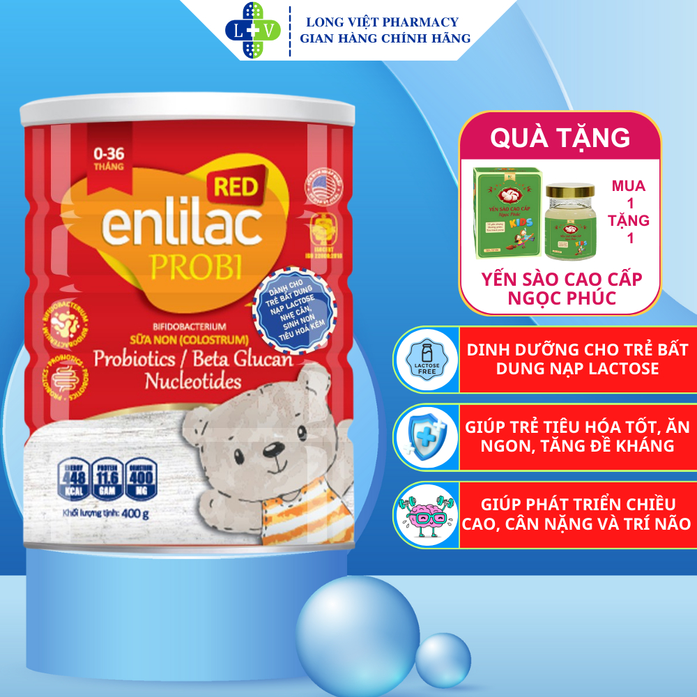 Sữa Cho Trẻ Bất Dung Nạp Lactose Enlilac Probi Red, Giúp Trẻ Ăn Ngon