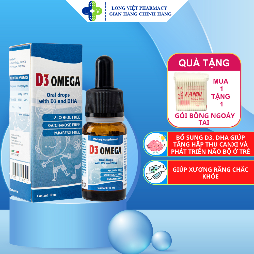 Siro D3 Omega 10ml, Bí Quyết Cải Thiện Sức Khỏe Xương và Trí Tuệ Cho Bé