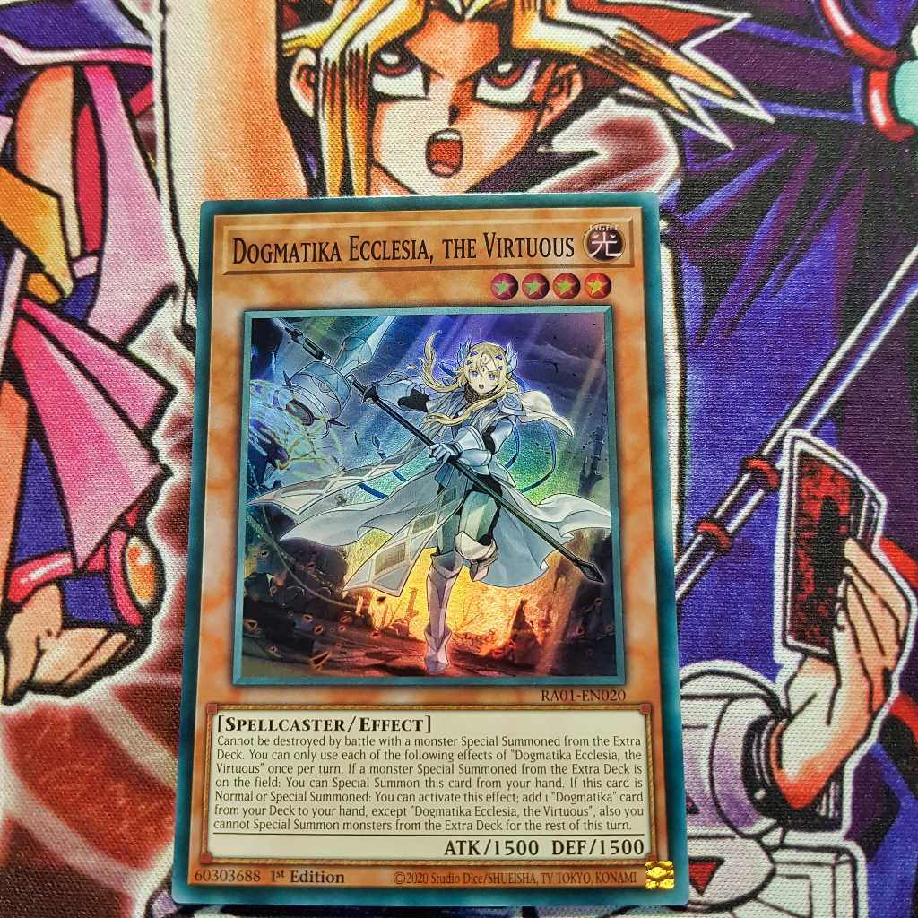 Thẻ bài Yugioh chính hãng | Dogmatika Ecclesia, the Virtuous | RA01 Super, Ultra Rare