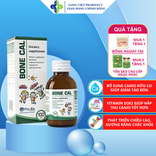 Siro bone cal, bổ sung canxi hữu cơ, vitamin d3k2 giúp trẻ cao lớn hơn, xương răng chắc khỏe, lọ 100ml