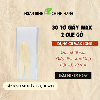 Set 30 giấy wax kèm 2 que wax lông veo tiện dụng vệ sinh