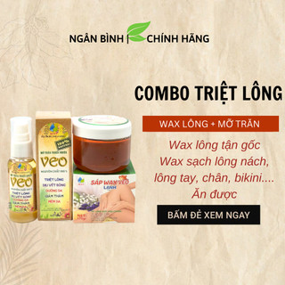 Combo Wax Lông Và Mỡ Trăn Veo Triệt Lông Vĩnh Viễn ( Tặng Set Túi Giấy, Que Wax )