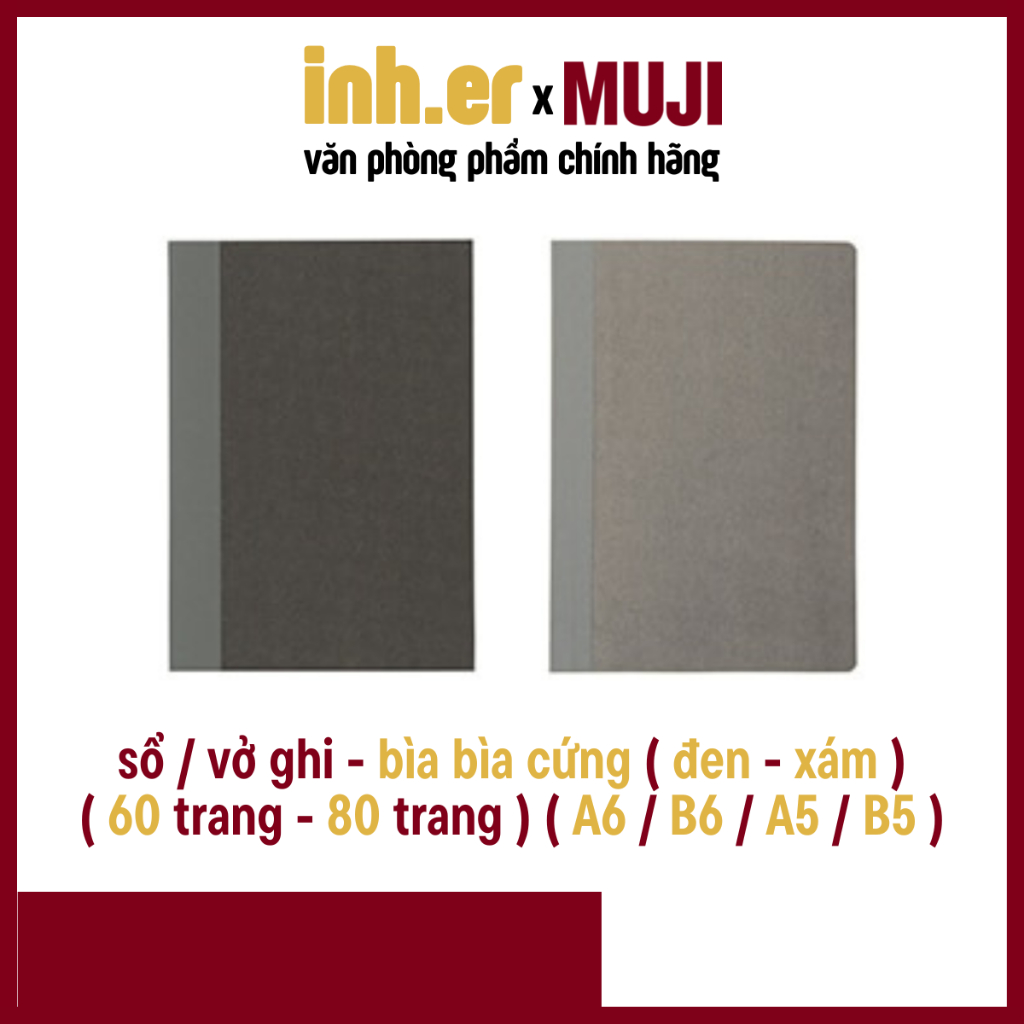 sổ / vở ghi bìa bìa cứng MUJI các loại