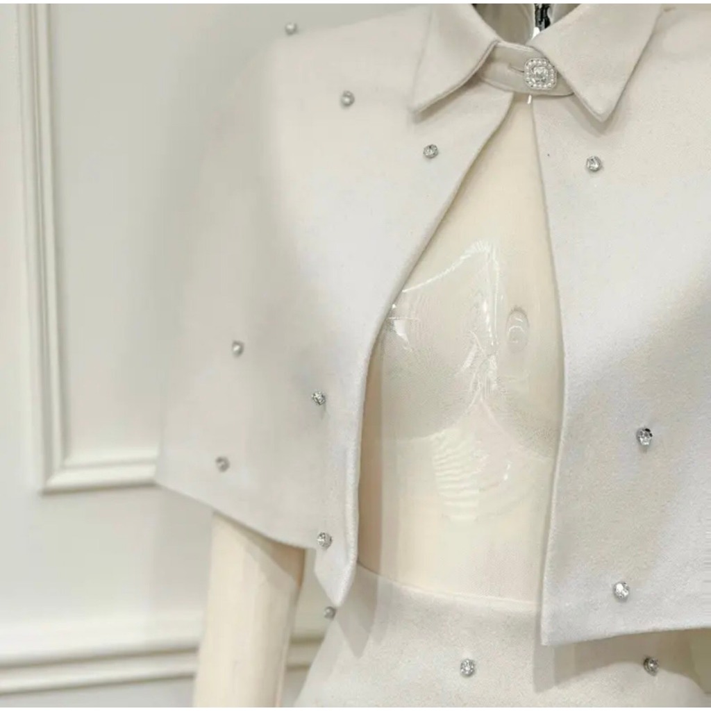 Set áo choàng, váy dạ đính đá kèm áo lưới 𝐀𝐒𝐇𝐘𝐋𝐄𝐘 cực xinh