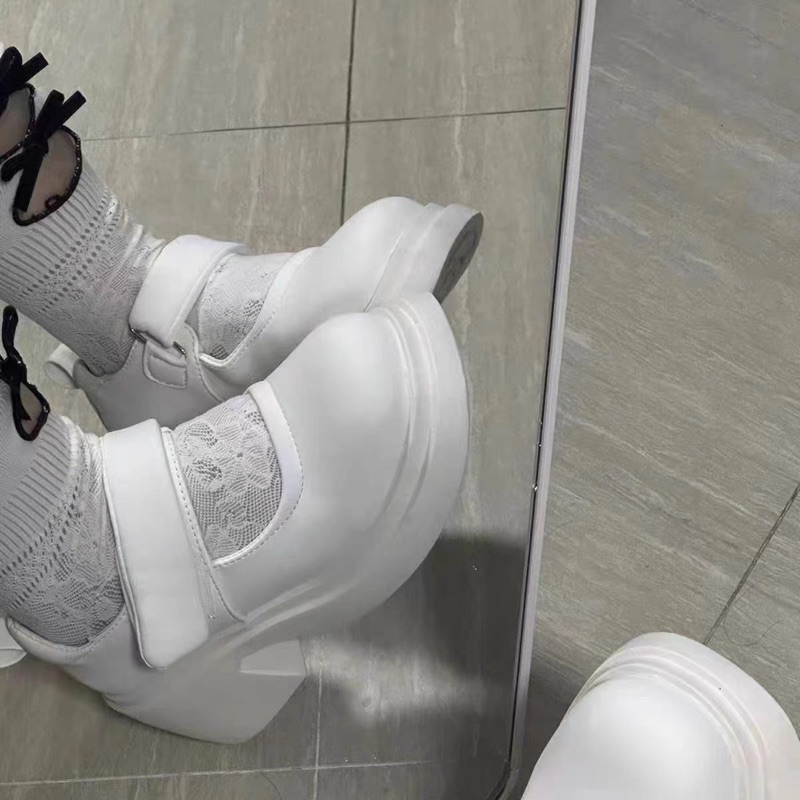 Giày Cao Gót Da Quai Dán Phong Cách Retro Mary Jane Cute Dễ Thương Thời Trang Dành Cho Nữ