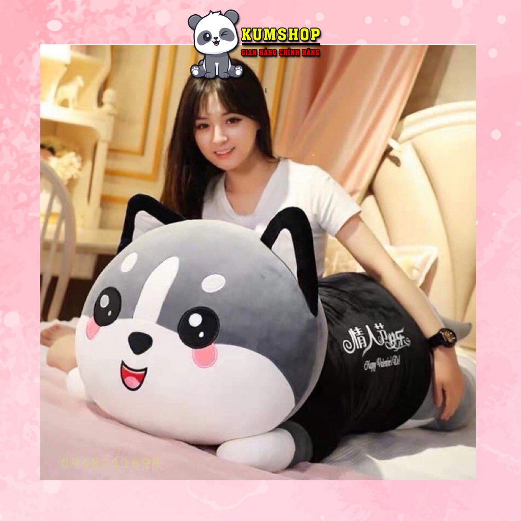 Gấu Bông Mèo Bi Xám, Gấu Ôm Mèo Husky Mèo Bông Siêu To Khổng Lồ Siêu Êm Mịn