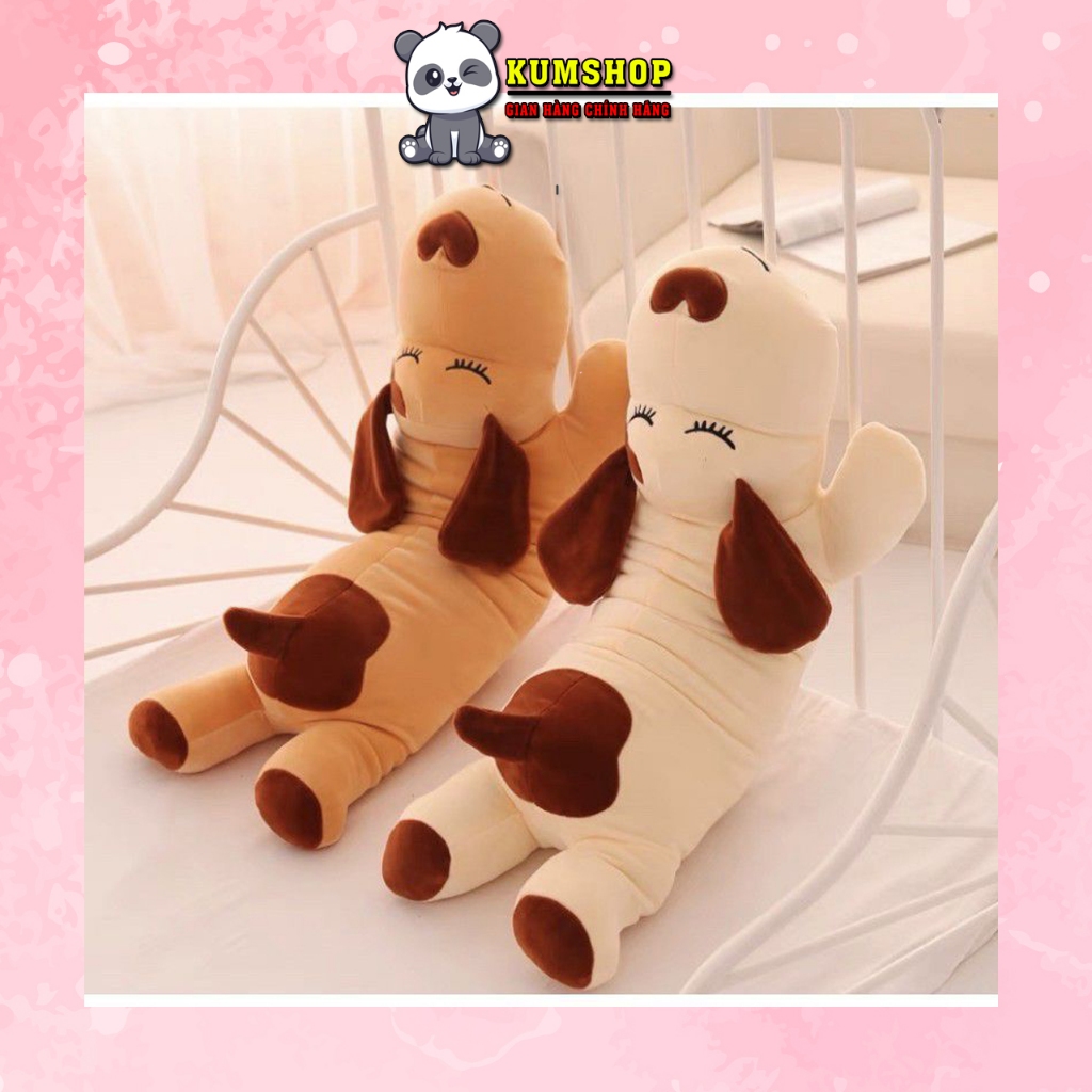 Chó Mũi Tim bông Chó Ngủ Tai Dài Ôm Ngủ Bông Gòn Siêu Êm 75Cm