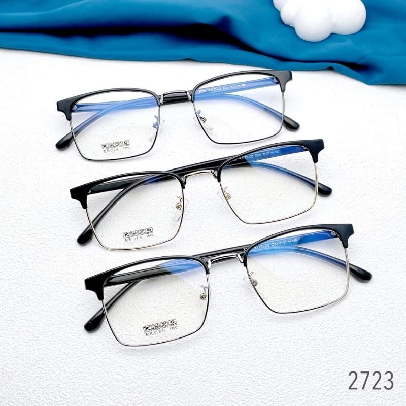 Gọng Kính Dáng Vuông vành kính kim loại 2723
