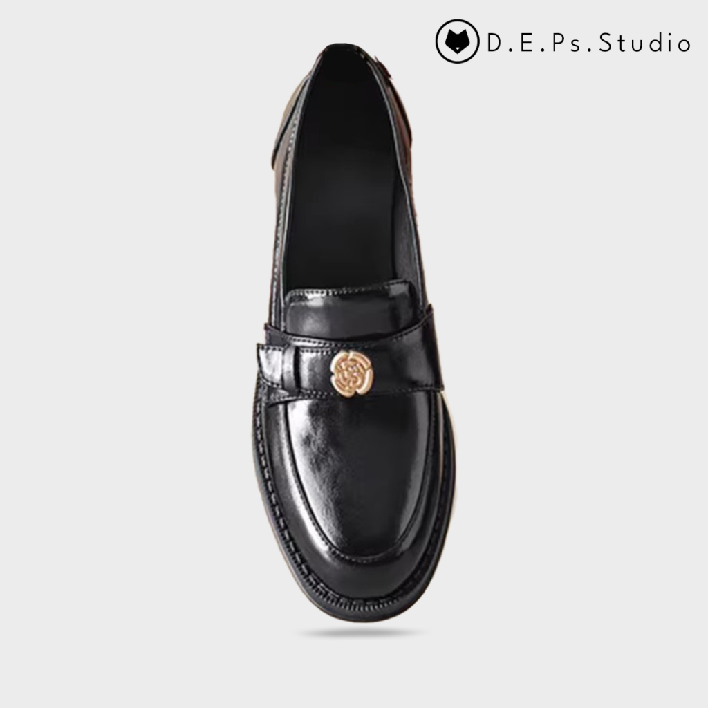 Giày nữ Loafer Hoa Trà 3CM 2023 Mã GHT01 da PU cao cấp.
