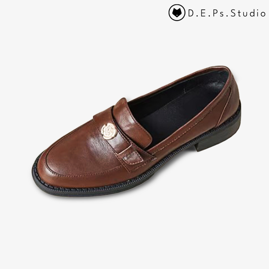 Giày nữ Loafer Hoa Trà 3CM 2023 Mã GHT01 da PU cao cấp.