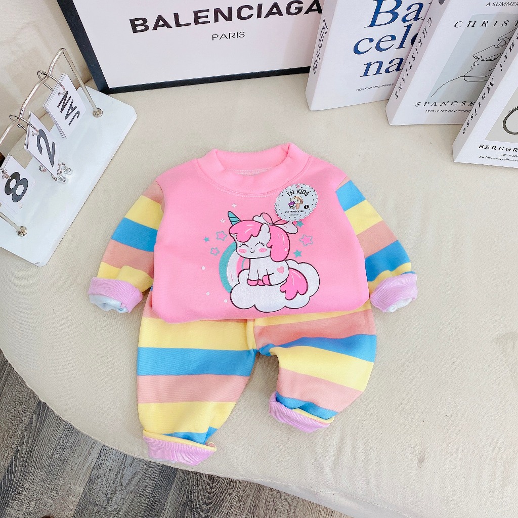 Bộ thu đông bé trai , Bộ thu đông bé gái chất nỉ bông từ sơ sinh Đến 16kg
