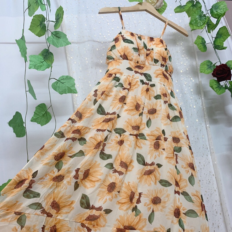 Đầm 2 dây tùng to