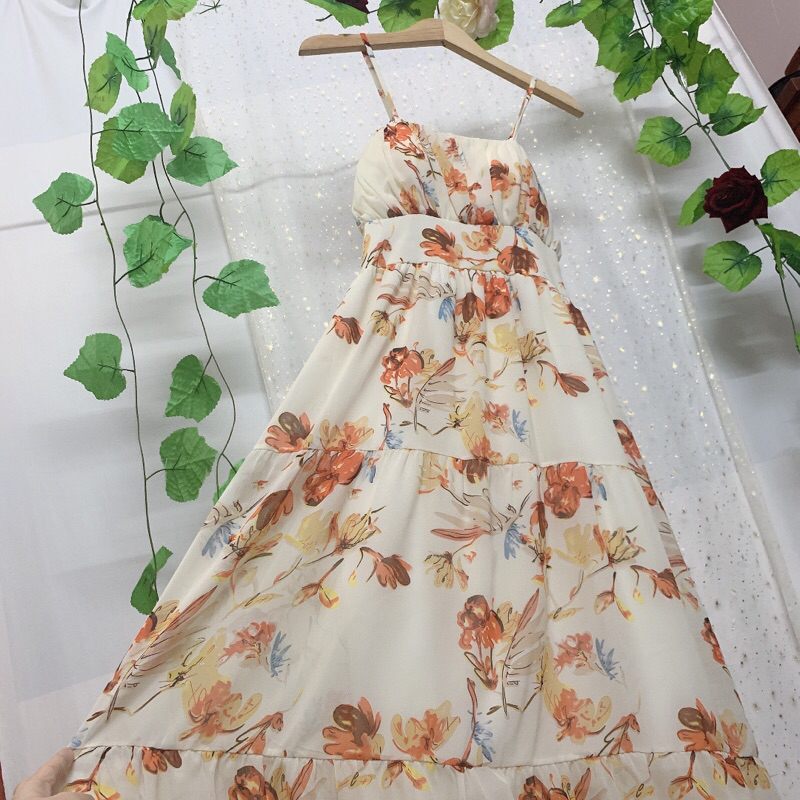 Đầm 2 dây tùng to