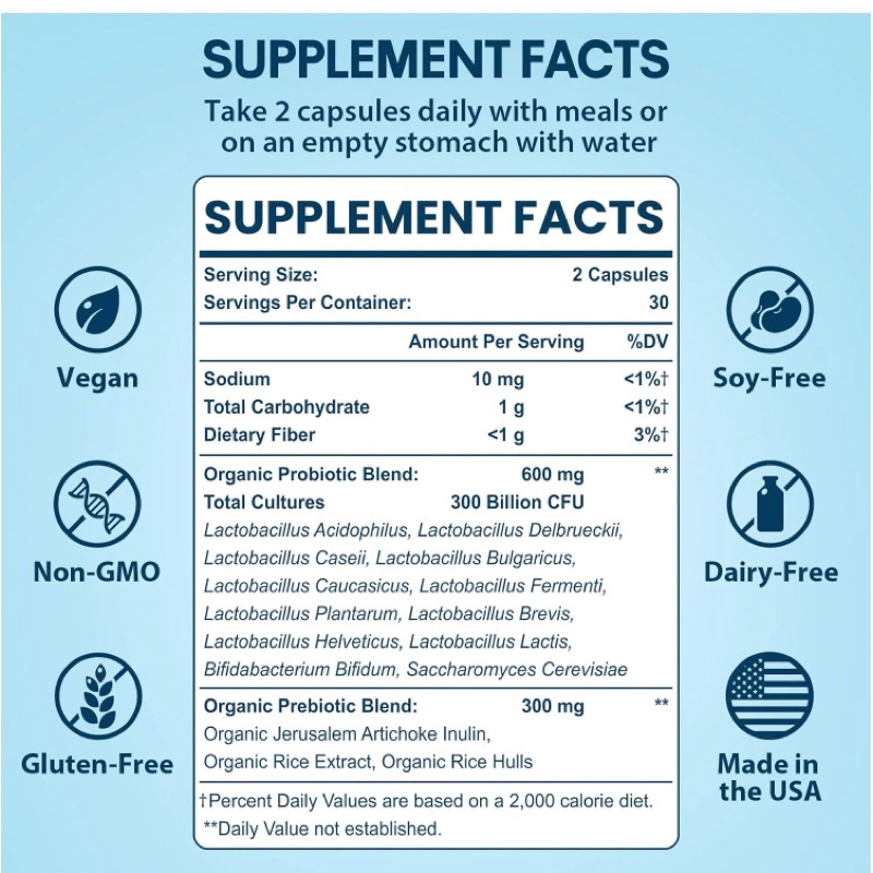 Viên chay Keptrohy Probiotic + Prebiotic 300tỷ lợi khuẩn 60v USA