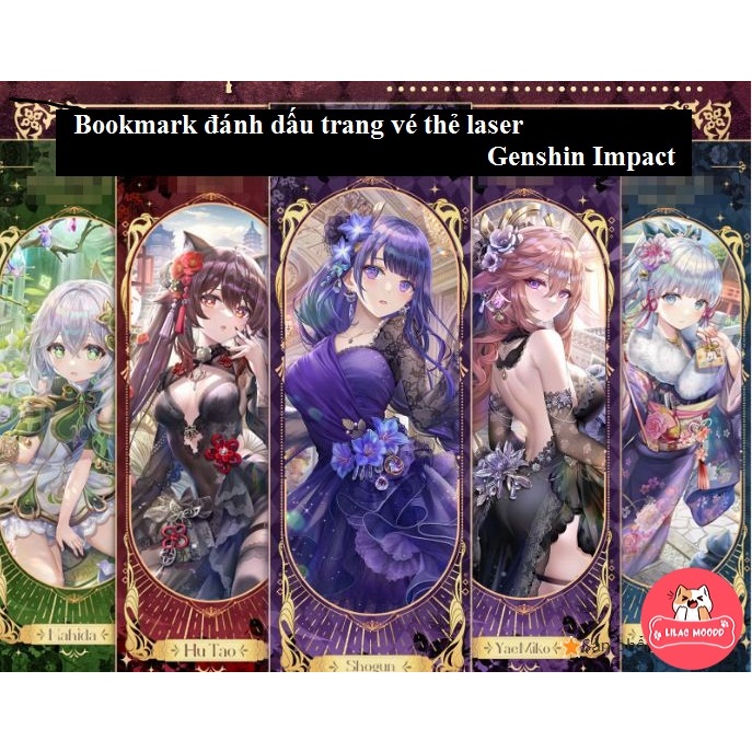 Genshin Impact – nhân vật nữ | Bookmark đánh dấu trang vé thẻ laser hoa văn chéo blink Genshin Impact / Yae Miko F