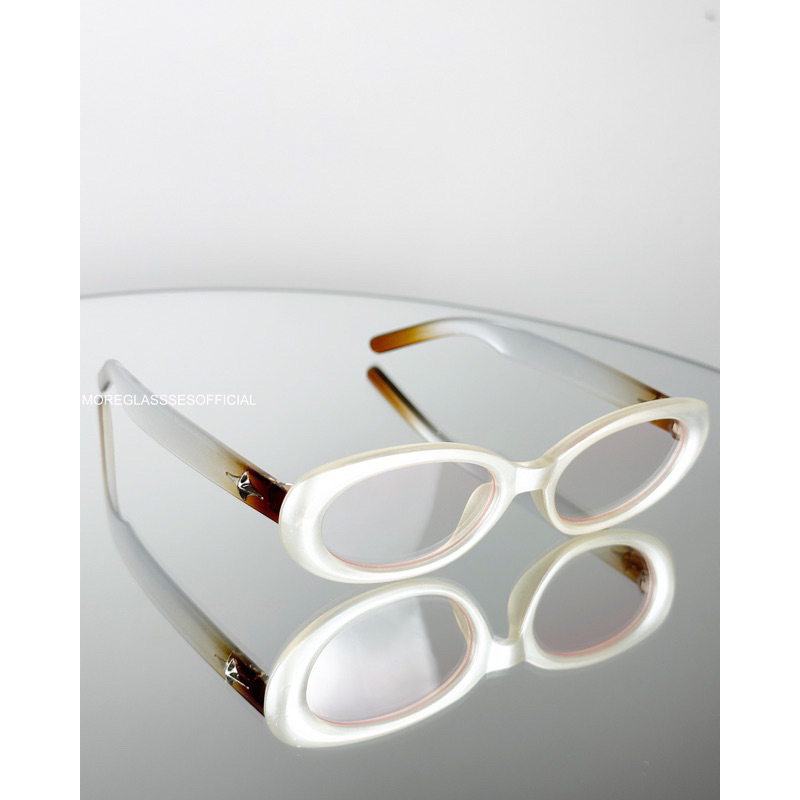 Kính mát có sẵn MOREGLASSES hình tròn hoạ tiết ngôi sao phong cách Y2K Punk 2023 tròng kính chống UV 400 ảnh thật