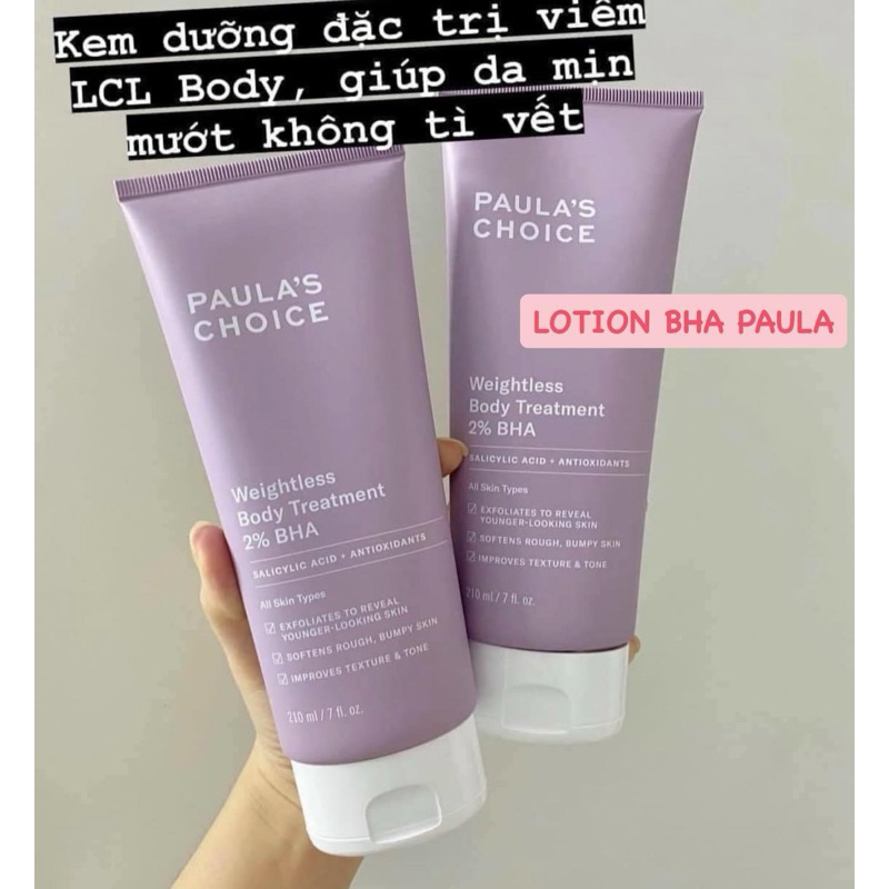 Dưỡng thể Paula AHA/BHA chai fullsize 210ml (date 25)