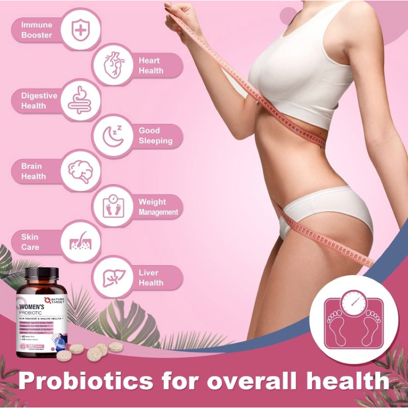 Viên siêu lợi khuẩn Probiotic 60 tỷ CFU 14 chủng lợi khuẩn, chống oxy hoá Nature Target 90v USA