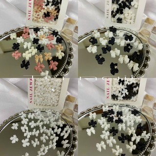 Cham nơ mix đen trắng đính móng mẫu siêu đẹp đủ mẫu HOT