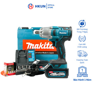 Máy siết bulong Makita lực siết 880Nm, máy bắn bulong không chổi than