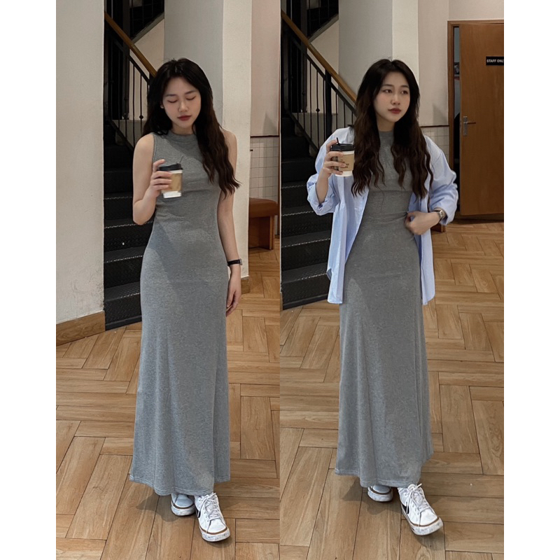 Váy thun dáng dài dày dặn co dãn