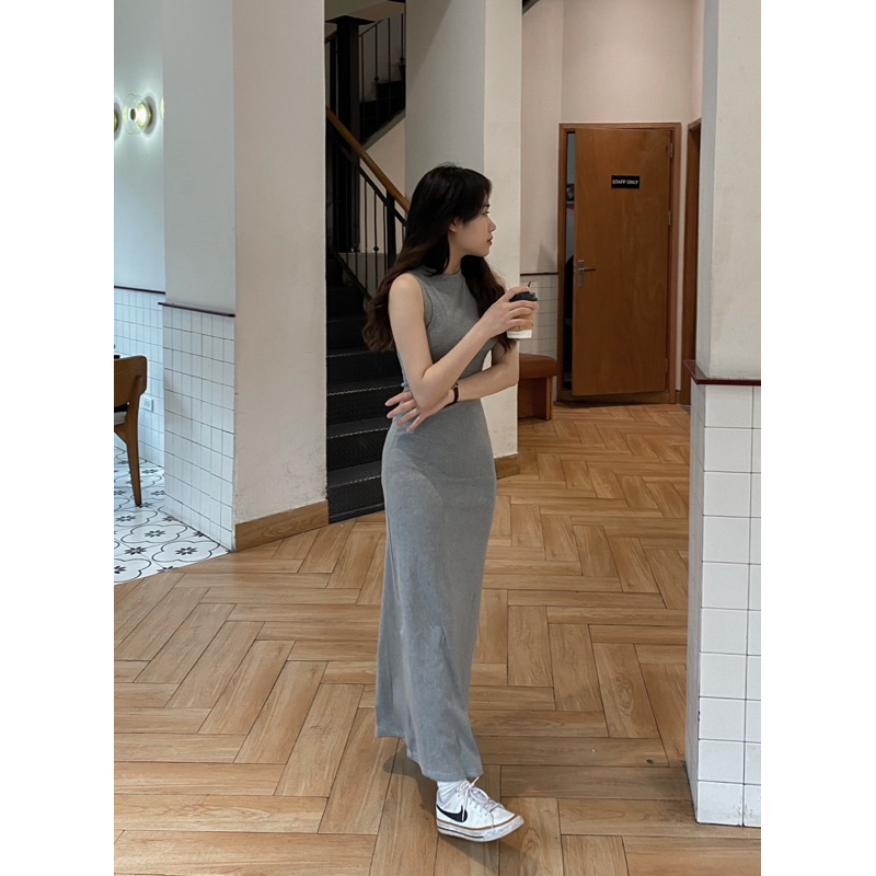 Váy thun dáng dài dày dặn co dãn