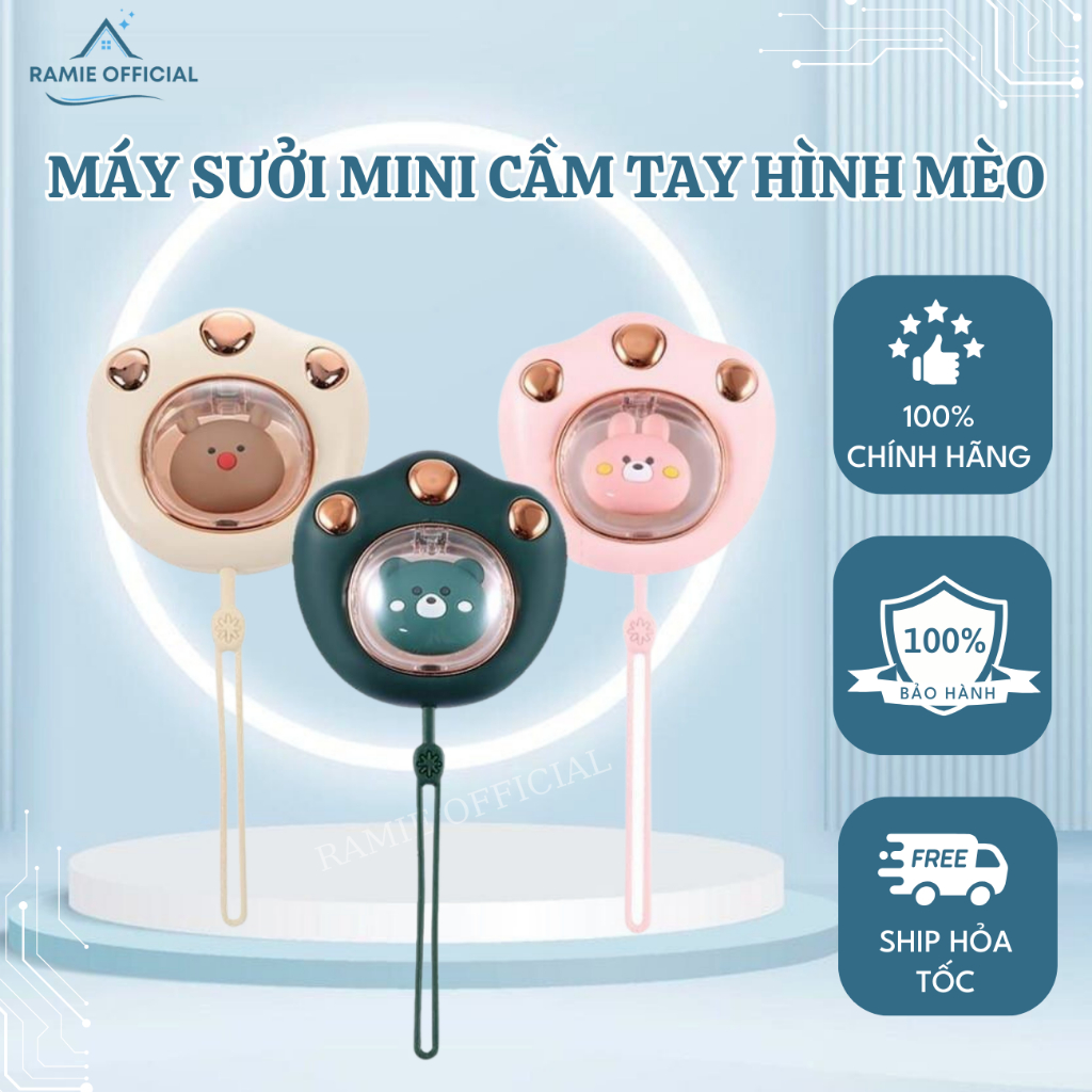 Máy Sưởi Ấm Mini Cầm Tay Đa Năng Hình Chân Mèo Pin Sạc 2400Mah 4 Tiếng Sử Dụng - Máy Massage Sưởi Ấm Tay Nhỏ Gọn