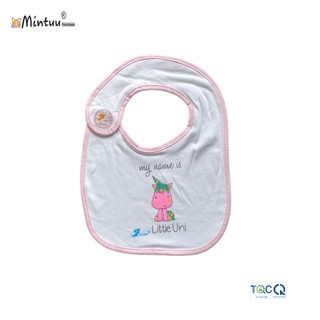 Yếm ăn dặm dán vai trắng cho bé 0-24 tháng, chất liệu vải 100% cotton thương hiệu MINTUU - 2081