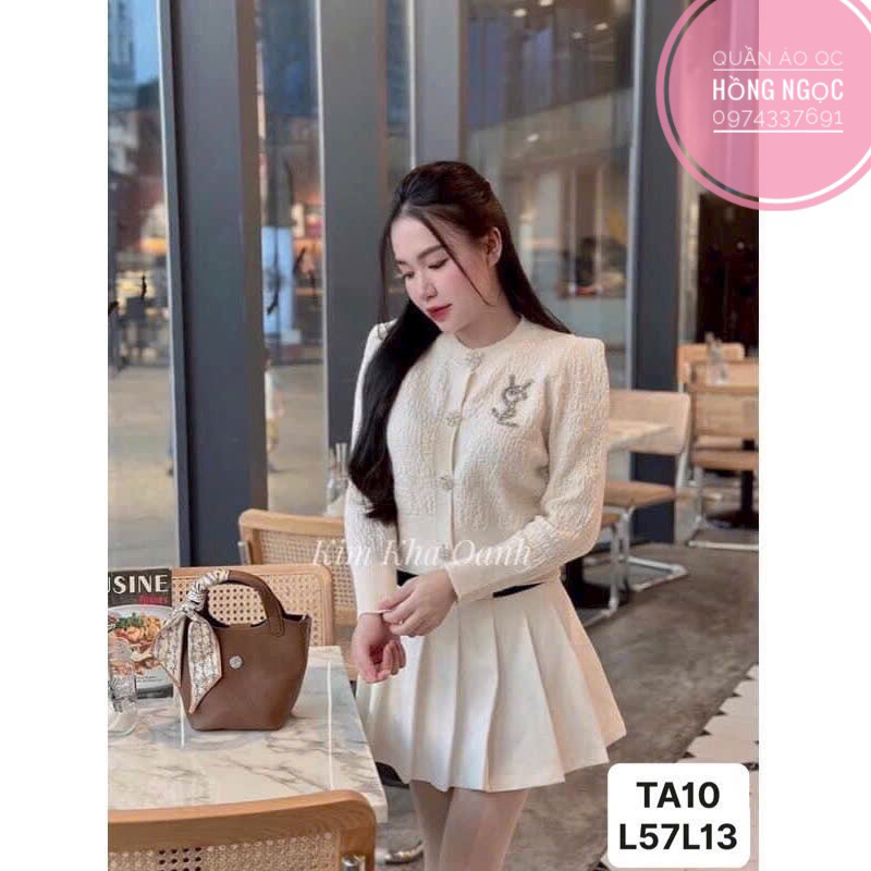 Áo Khoác Len Xốp, Phong Cách Tiểu Thư Thanh Lịch, Vintage, Kèm Tag Đá YS,