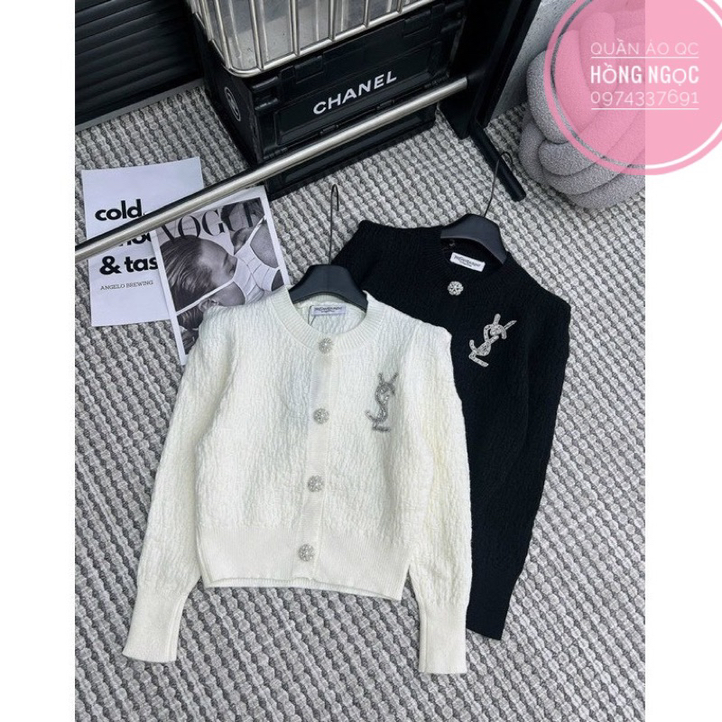 Áo Khoác Len Xốp, Phong Cách Tiểu Thư Thanh Lịch, Vintage, Kèm Tag Đá YS,