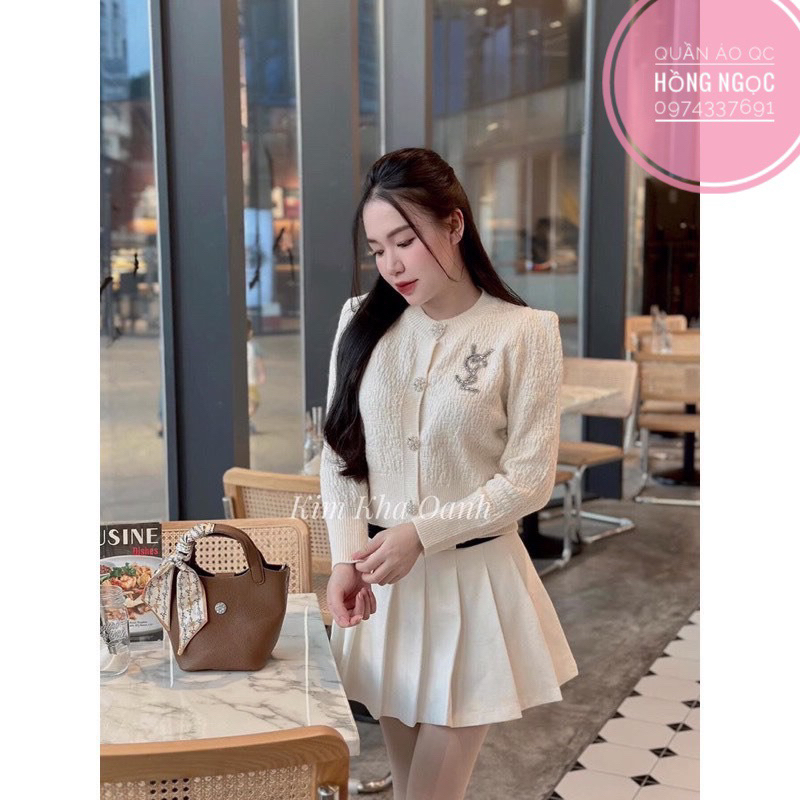 Áo Khoác Len Xốp, Phong Cách Tiểu Thư Thanh Lịch, Vintage, Kèm Tag Đá YS,