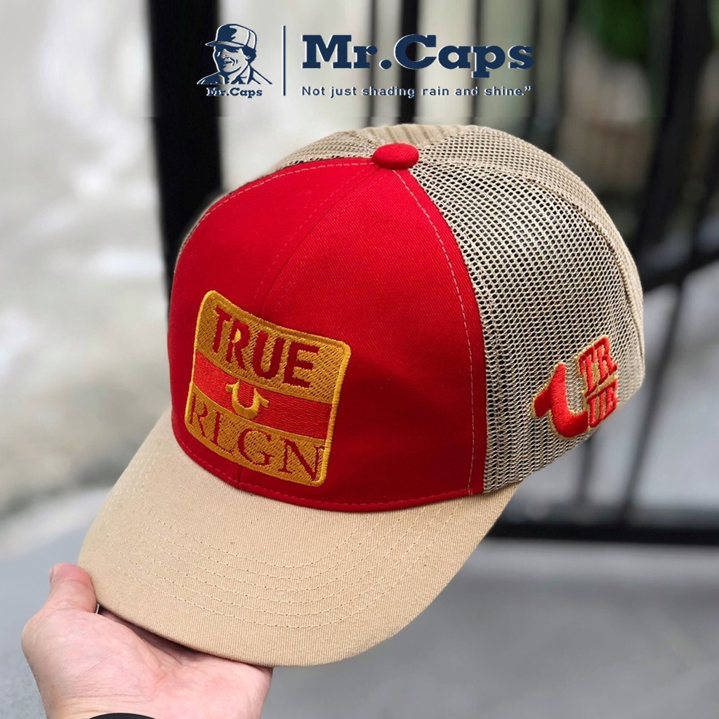 Mũ lưỡi trai lưới nam nữ - Nón Ông Địa True RLGN phối màu vuông lưới phù hợp với người chơi hệ đẳng cấp Mrcaps Store