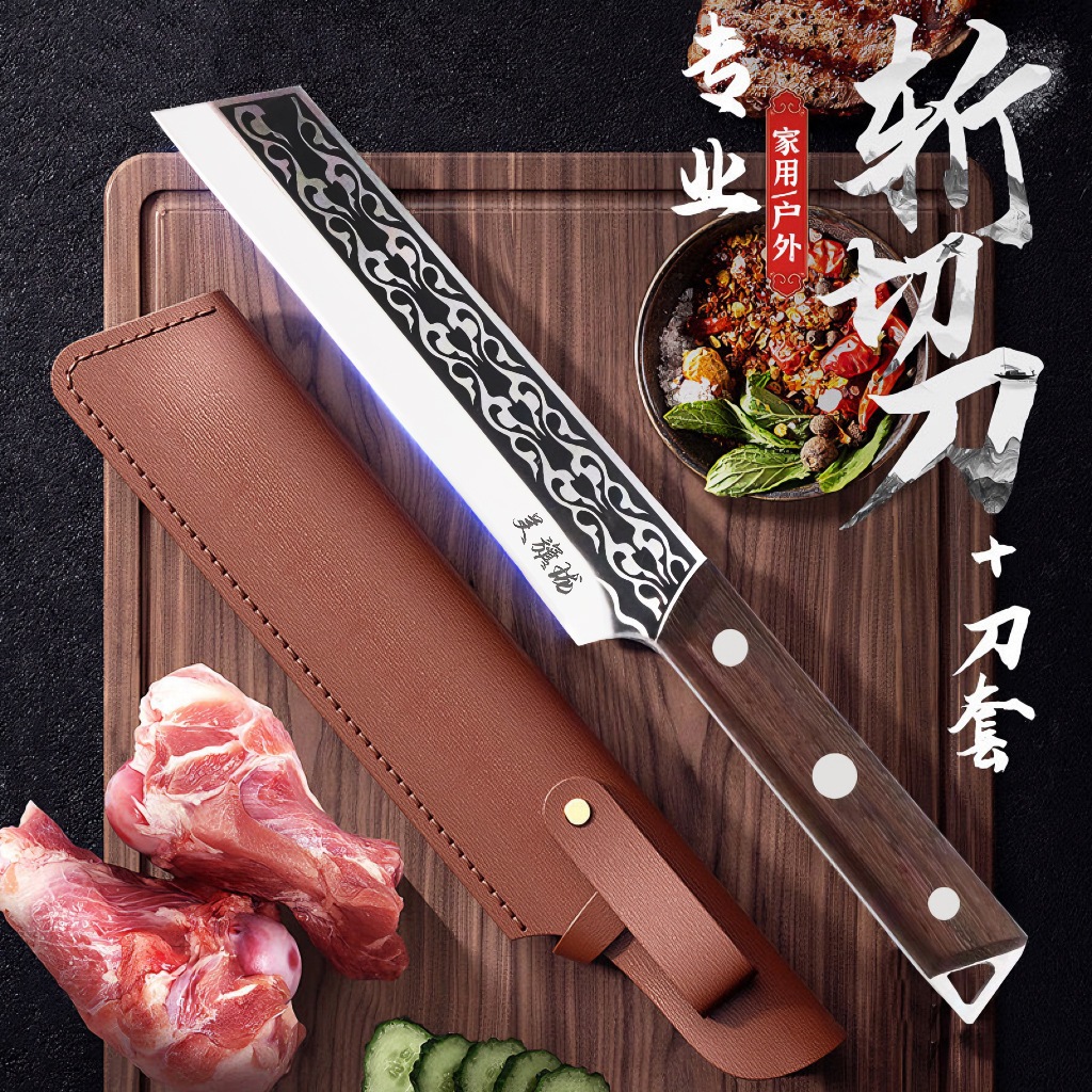 Dao Chặt Xương Hắc Long Nguyên Khối Chặt Thái Chất Liệu Thép Mangan Chiều Dài 45cm Jodily Starhome