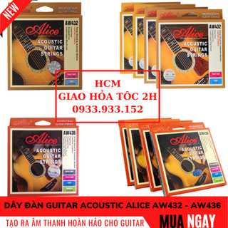 Bộ dây đàn guitar acoustic alice aw 436 aw 432 cỡ 11 dây sắt cho đàn guitar