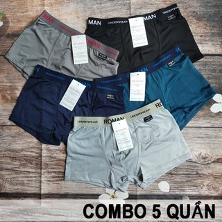 Bộ 5 Quần Sịp Boxer Nam - Sịp Đùi Nam Thun co giãn 4 chiều thoải mái