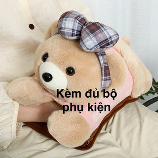 Túi sưởi gấu bông dễ thương , túi chườm nóng cắm điện an toàn