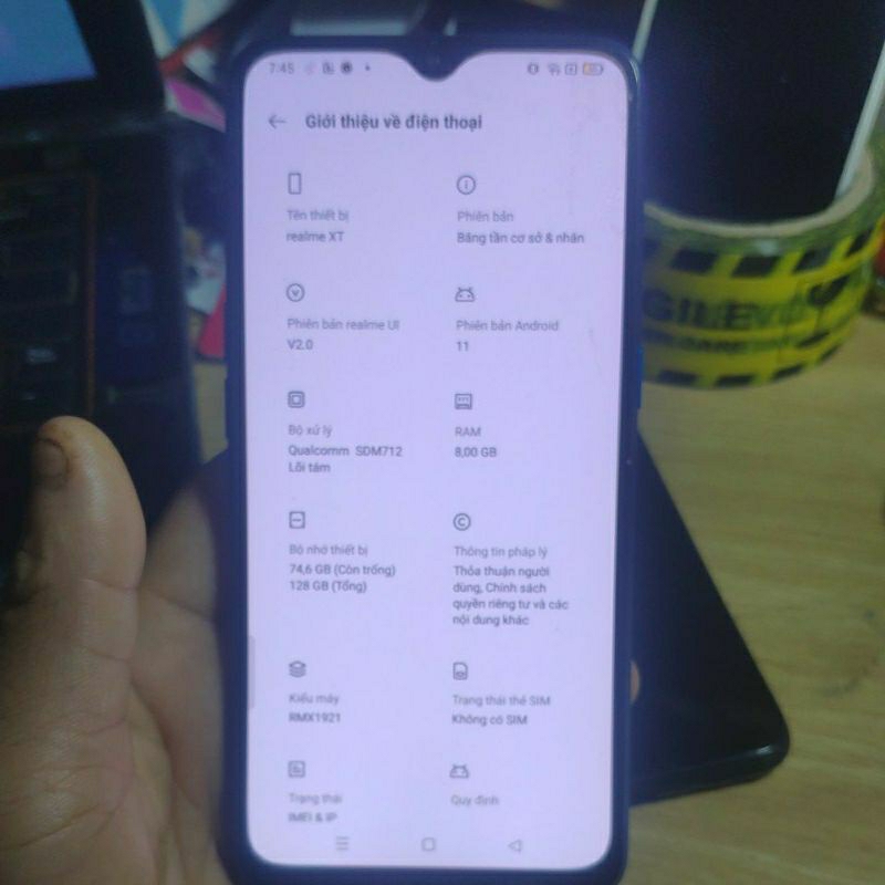 Điện thoại realme xt 8/128gb cũ rẻ như xác