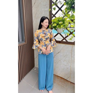SET LAM BÀ BA ĐI CHÙA TAY LOE BÔNG - LỤA MANGO