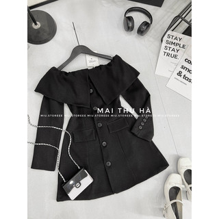 [ẢNH THẬT] VÁY DẠ TWEED TRỄ VAI GẬP VDTTVG