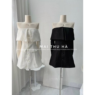 [ẢNH THẬT] VÁY DẠ TWEED TRỄ VAI GẬP VDTTVG