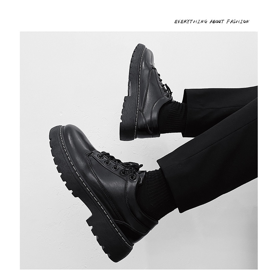 Giày da nam cổ thấp martens tăng chiều cao 4,5 cm Dr 302 New